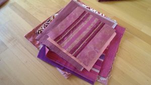 Fabrics cut for spring bags