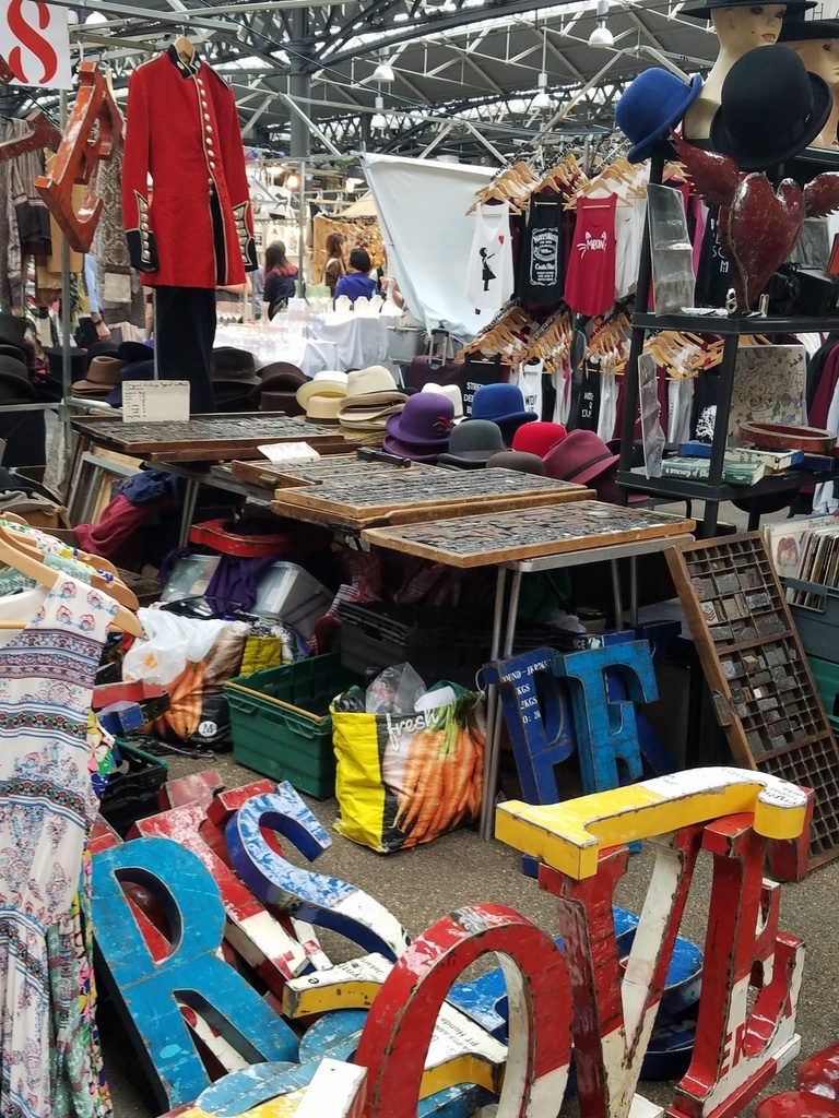 Vendor booths at Brick Lane Market