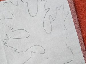 Getting ready to cut a leaf for applique