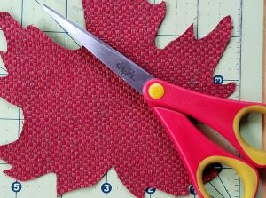 Cut red maple leaf