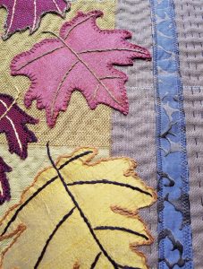 Falling Leaves art quilt details