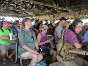 People listening to eclipse talk