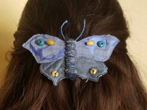 Textile butterfly barrette