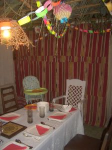 Inside my dad's sukkah