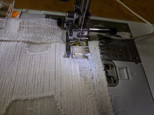 Reusable produce bag tutorial: Sewing the edges.