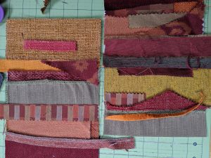Textile collage in the making