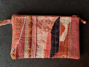 Pink and orange zipper pouch