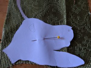 pinning pieces to fabric