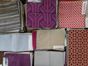 Fabric piles ready for a selection event at FabMo