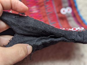 Unpicking Hill Tribe leggings double seam