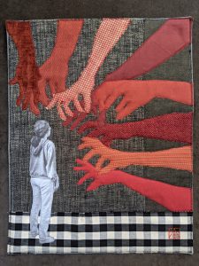 Finished Hateism textile collage