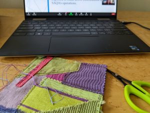 Hand stitching while on Zoom