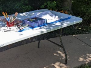 Outdoor art painting setup