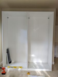 Two finished cabinets