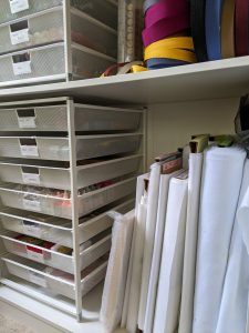 Sorting my supplies in new cabinet