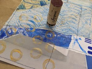 stamping on collage
