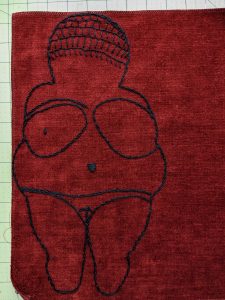 Venus of Willendorf embroidered