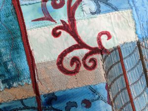 textile collages in progress