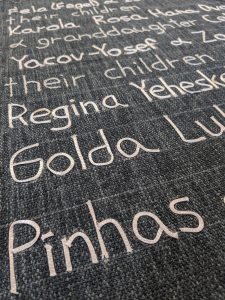 Writing names with sliver ribbon