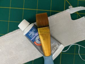 Painting fabric in silver