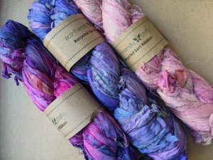 Sari silk ribbon skeins