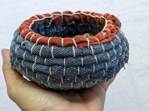 Handmade fabric basket