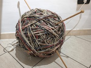 Paper made yarn ball