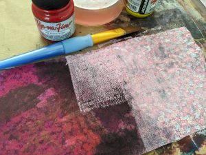 Painting fabric with acrylic paint