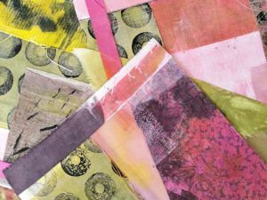 Painted fabric collage fodder