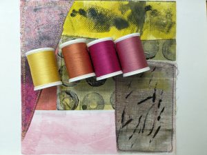 Sewing thread for textile collage