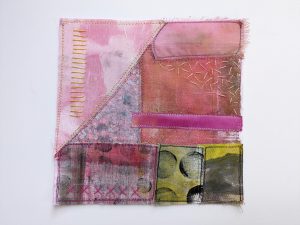 Viva Italia mixed-media fabric collage