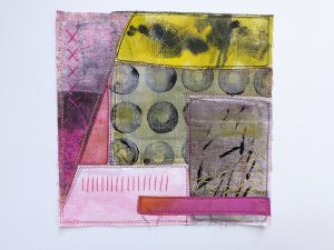 Viva Italia mixed-media fabric collage