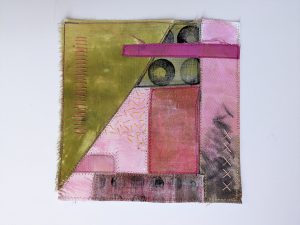 Viva Italia mixed-media fabric collage