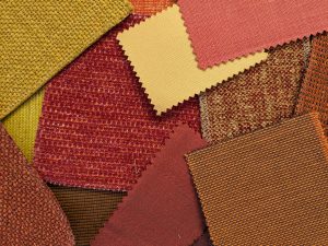 Fabric samples in autumn colors