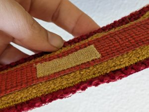 Stitched fabric rectangles - side view