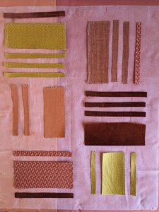"Brick Contrasts" art quilt in progress