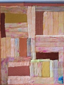 "Brick Contrasts" art quilt in progress