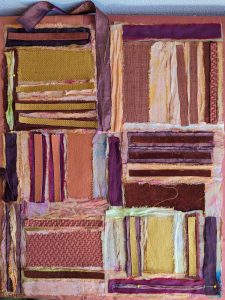 "Brick Contrasts" art quilt in progress