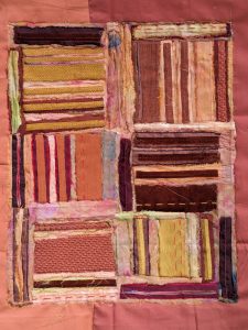 "Brick Contrasts" art quilt in progress