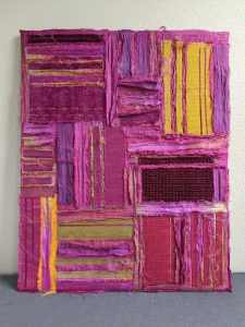 Finished "Magenta Contrasts" art quilt