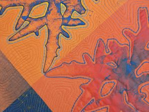 "Yaacov's Algae in Orange" quilt detail