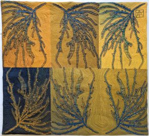 "Yaacov's Algae in Yellow" art quilt