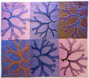 "Yaacov's Algae in Purple" art quilt