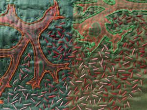 "Yaacov's Algae" art quilt in progress