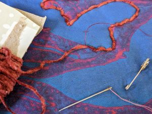 Couching chenille thread