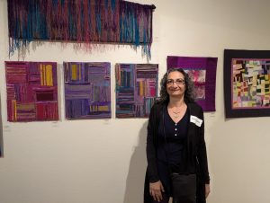 Me with three of Contrasts quilts