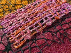 Woven yarn on fabric