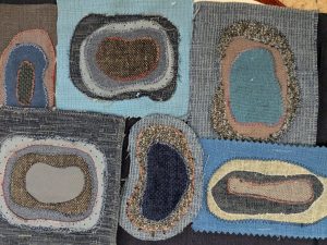 Layered organic fabric shapes