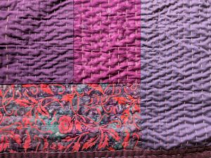 Bed quilt closeup