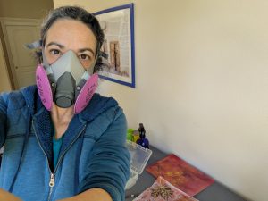 Me wearing a respirator mask